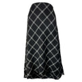 Tibi Salome Plaid Wool Midi Skirt – Raw Hem, Fluted Silhouette, US 0 – pre-loved