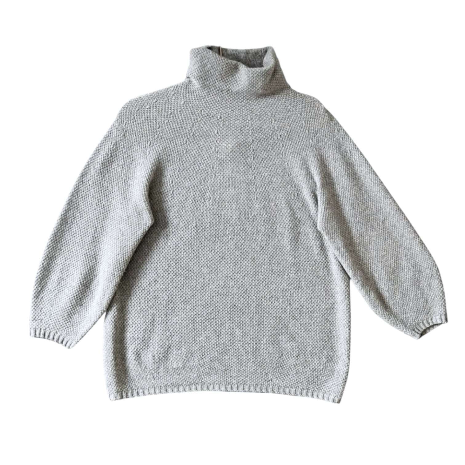 MaxMara Wool Cashmere High Neck Knit Jumper – Puff Sleeves, Relaxed Fit, XS – pre-loved