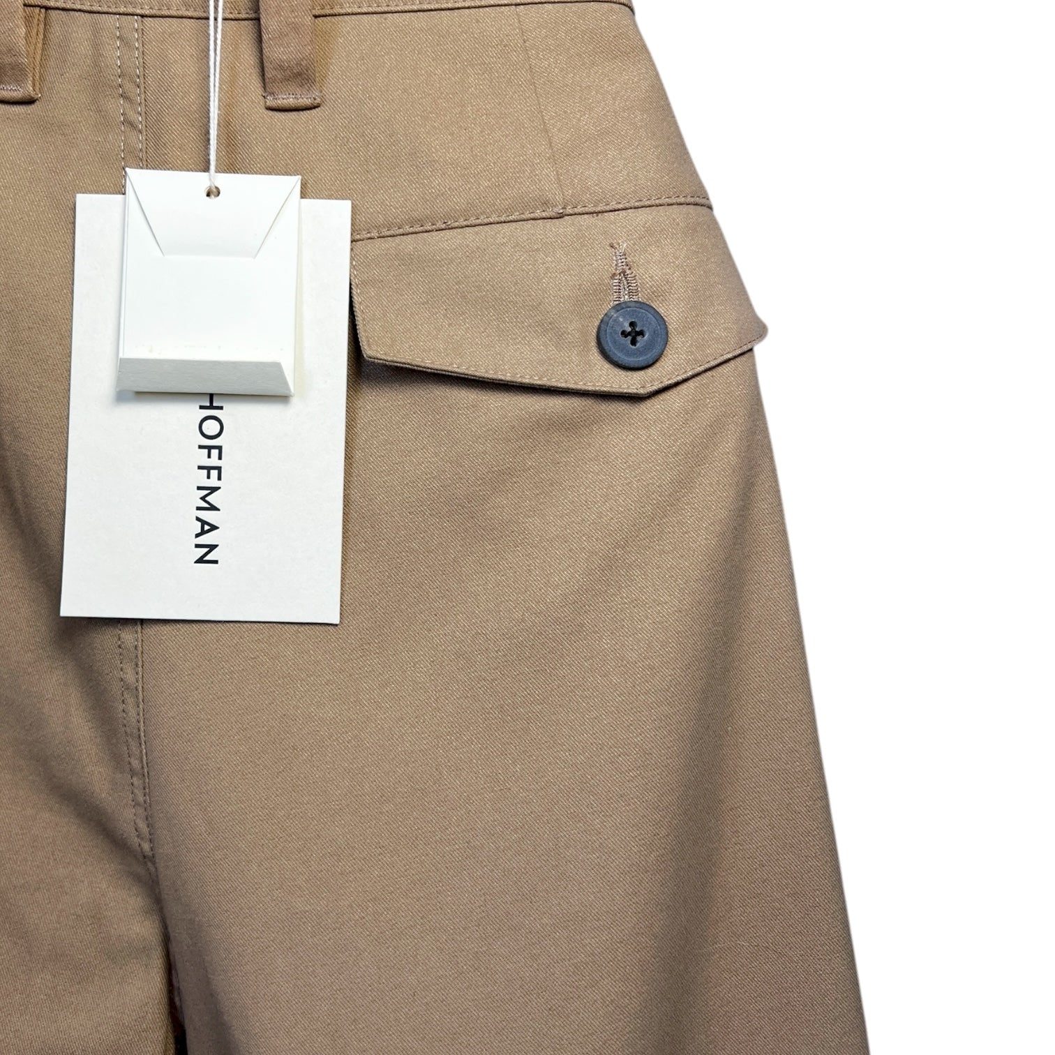 Mara Hoffman Monte Khaki Recycled Cotton Chino Trousers – High-Waisted Loose Straight-Leg Pants, US8