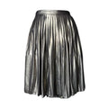 Tory Burch Pleated Silk Mini Skirt – Metallic, US10