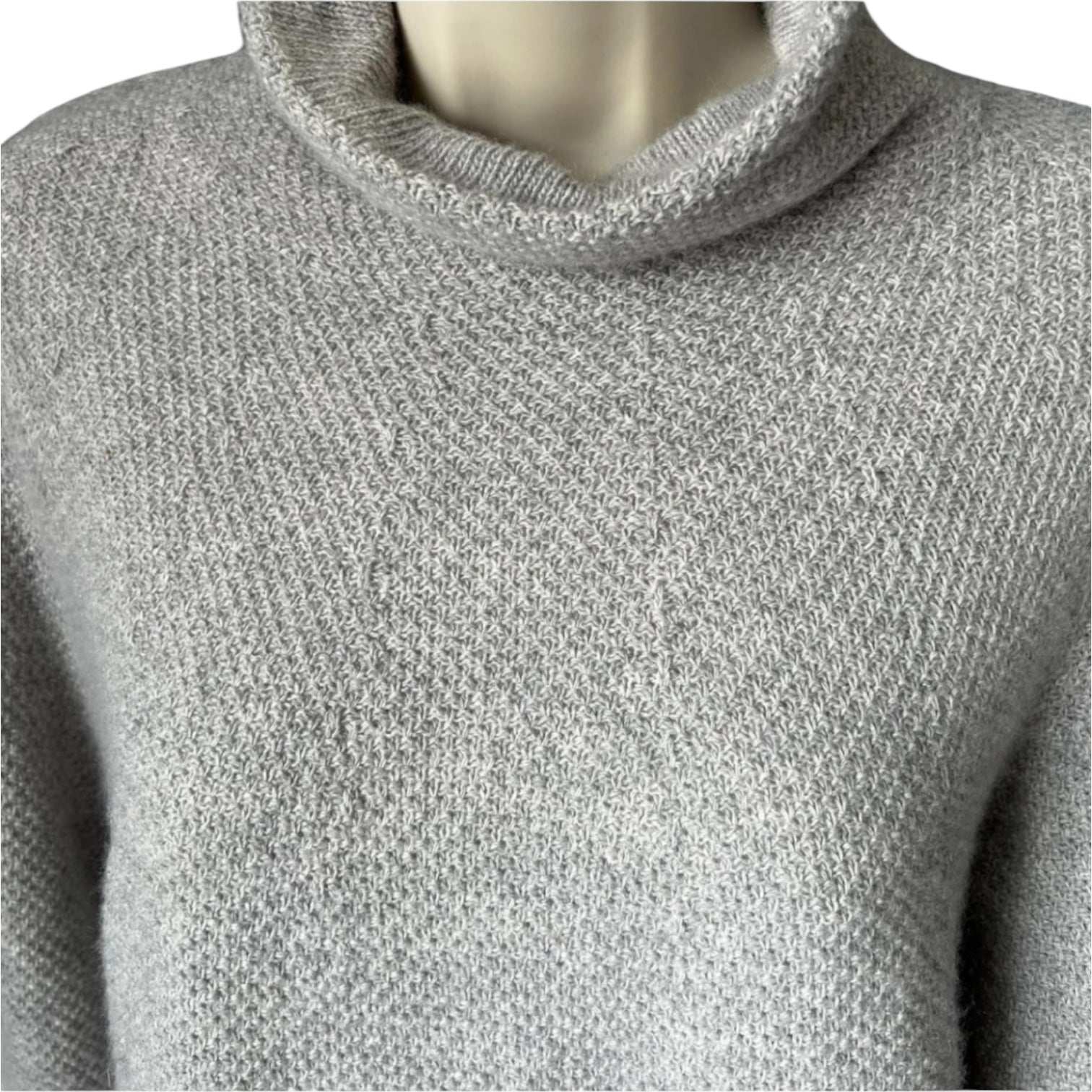 MaxMara Wool Cashmere High Neck Knit Jumper – Puff Sleeves, Relaxed Fit, XS – pre-loved