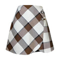 Tibi Dylan Wool Plaid Mini Skirt – Wrap Style, US2
