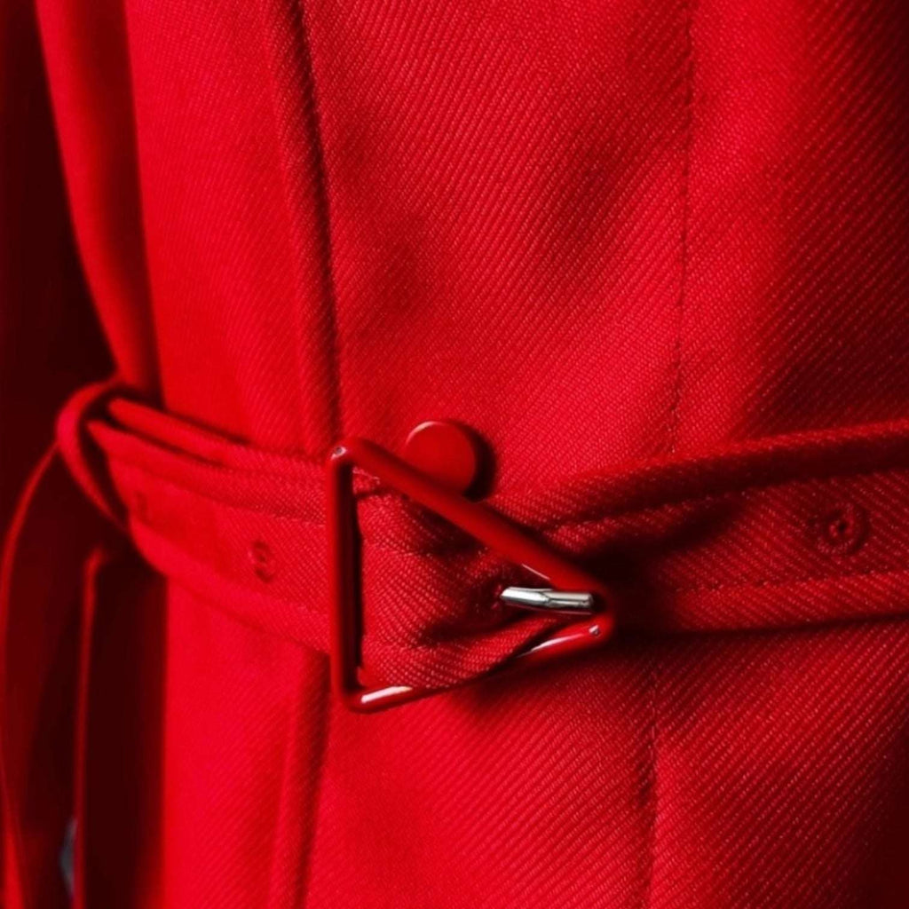 Bottega Veneta Detachable Triangle Belt Trench Coat – Red, IT 34 / XS – pre-loved