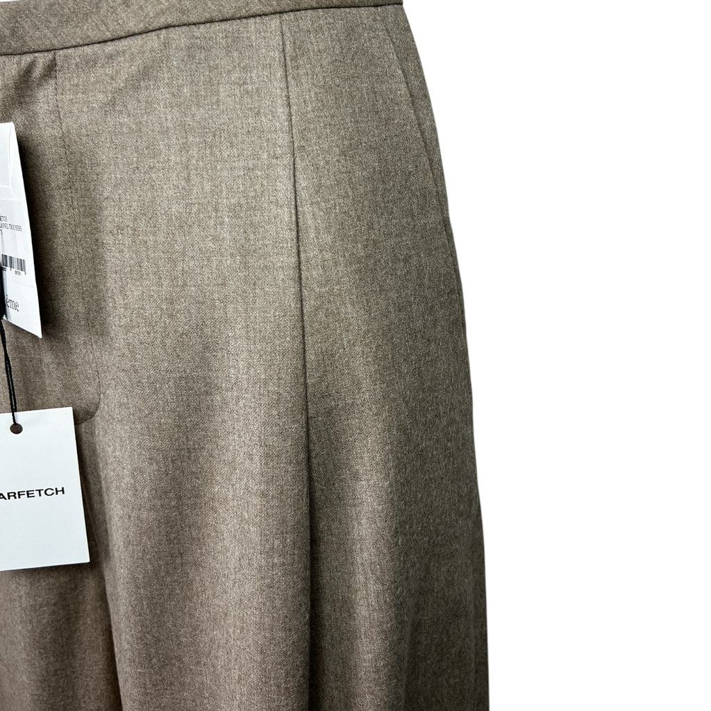 Totême Wool Flannel Pleated Trousers –  High-Waist Straight Leg, EU38