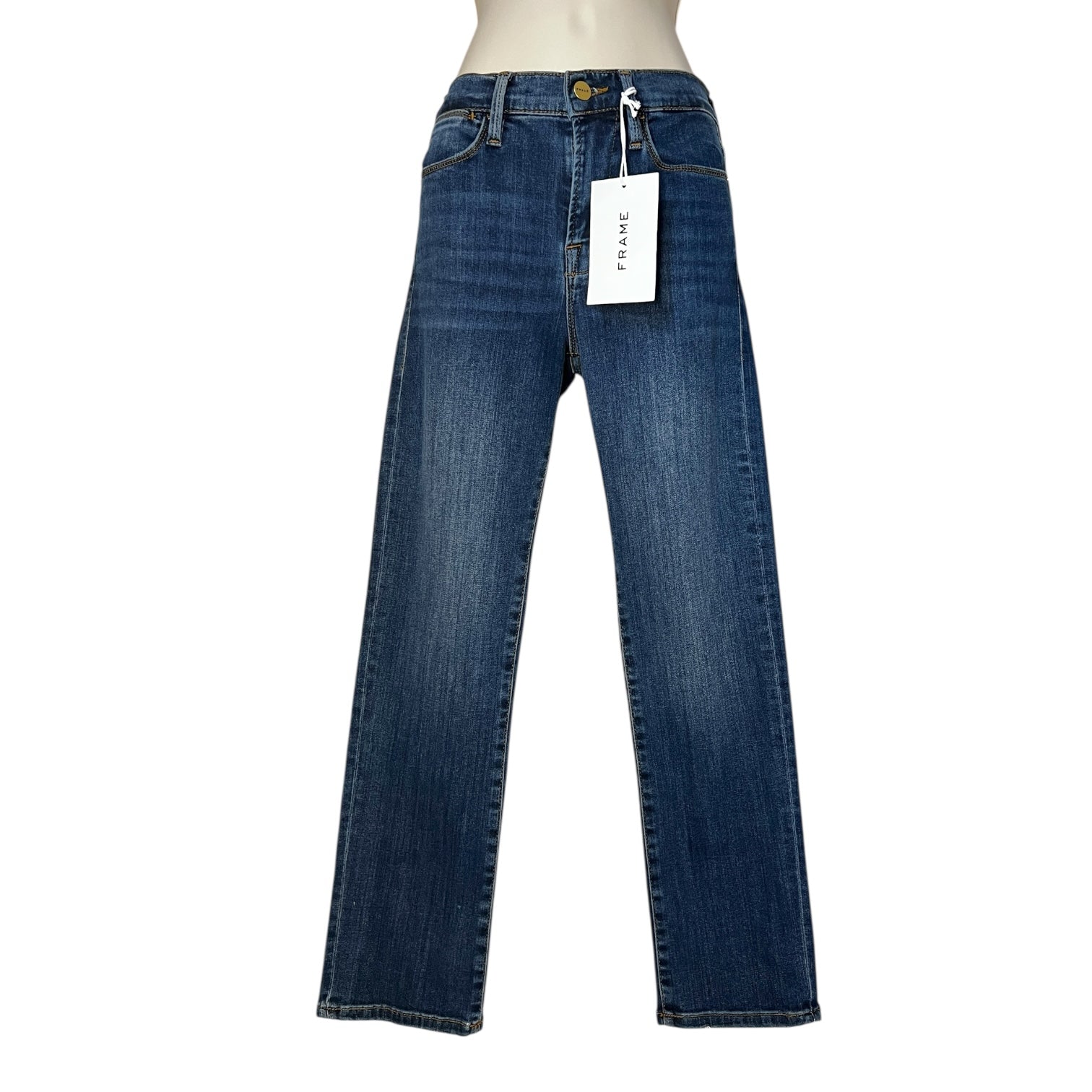 FRAME Le High Straight Jeans in Dublin – Stretch Denim, W25
