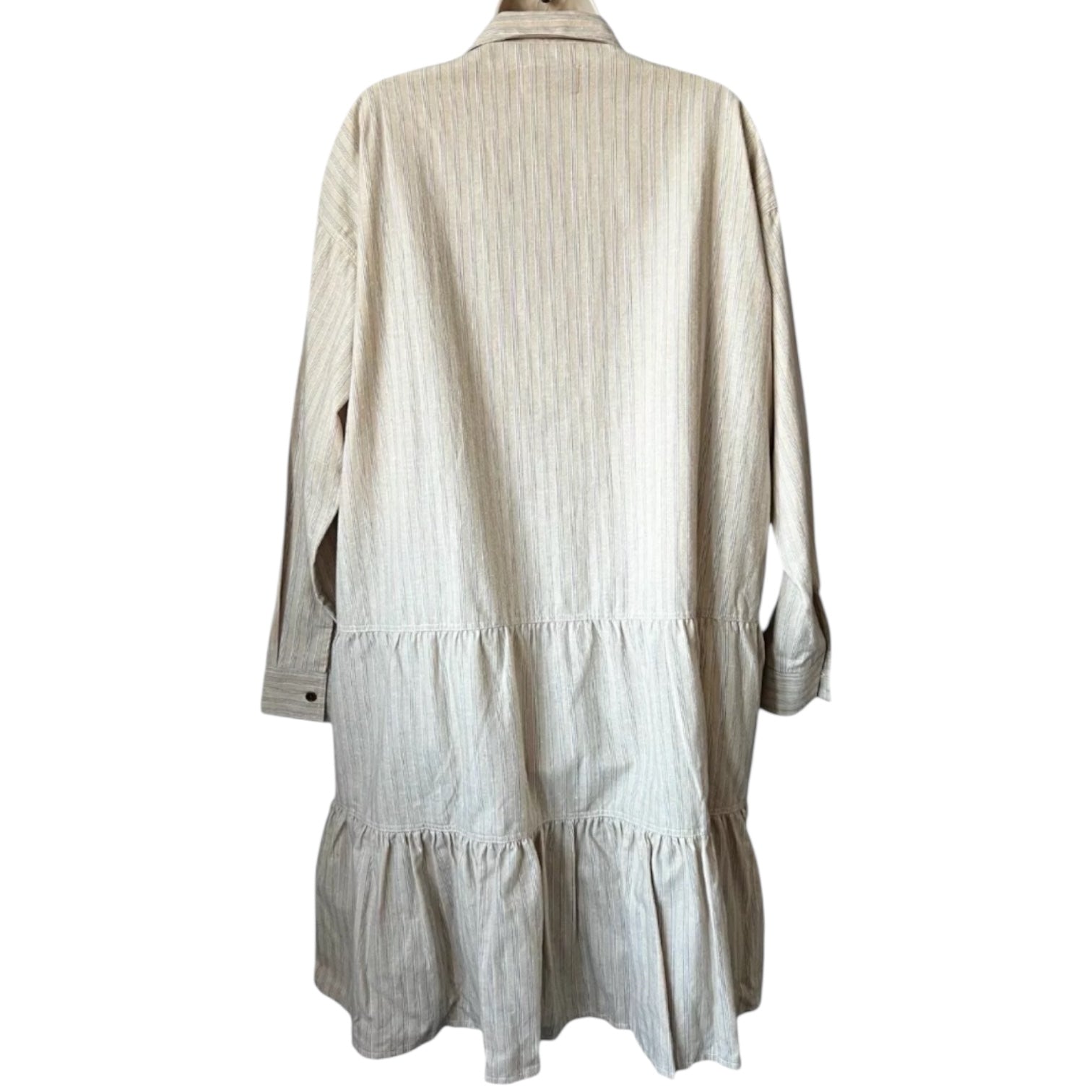 YMC Luna Tiered Linen Blend Shirt Dress – Striped, Size XS/S – pre-loved