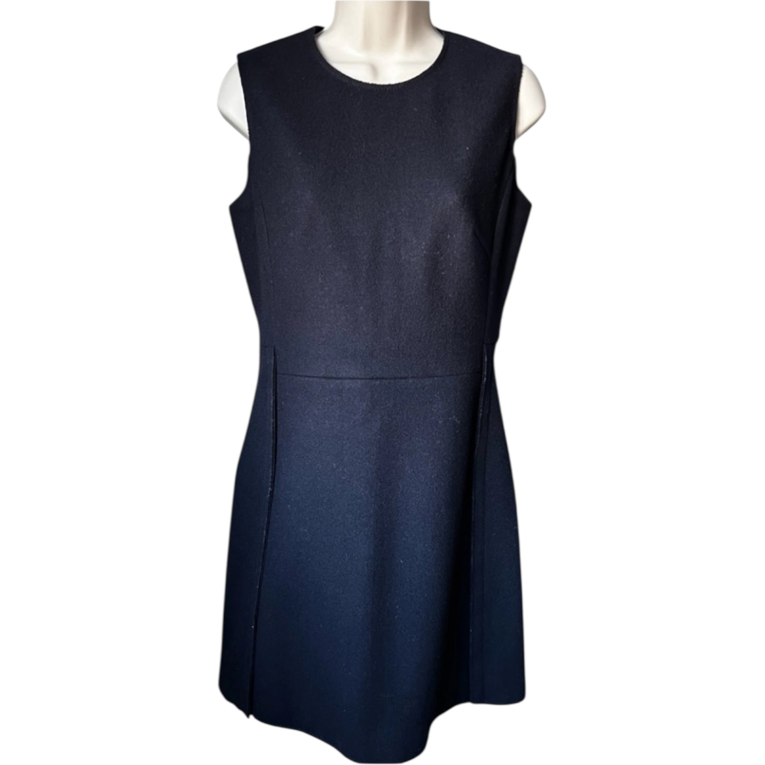 Victoria Beckham Wool Sleeveless Mini Dress – Raw Trim, Tailored, UK10 – pre-loved