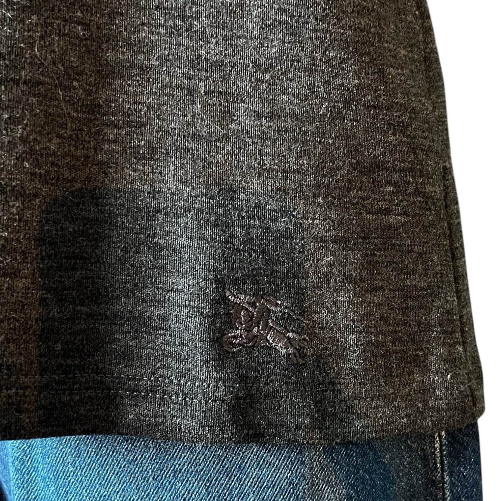 Burberry Wool Ruffle Short Sleeve Jumper – Melange Grey, Size L – pre-loved