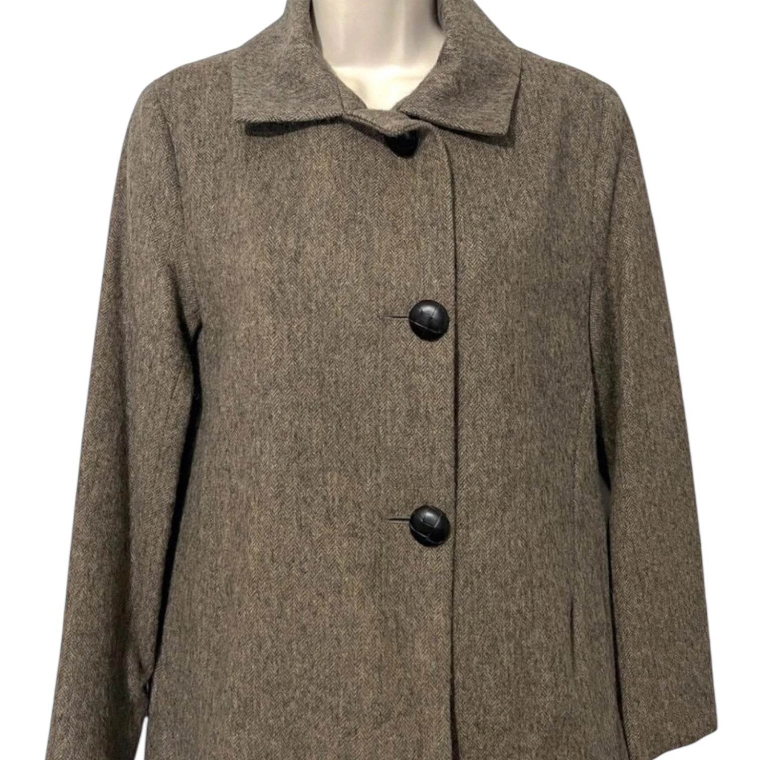 Katherine Hooker Wool Cocoon Coat – Harris Tweed, Size XS – pre-loved