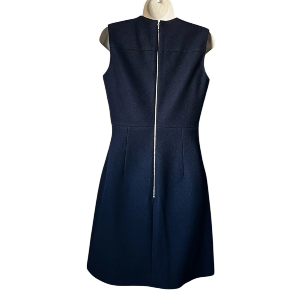 Victoria Beckham Wool Sleeveless Mini Dress – Raw Trim, Tailored, UK10 – pre-loved