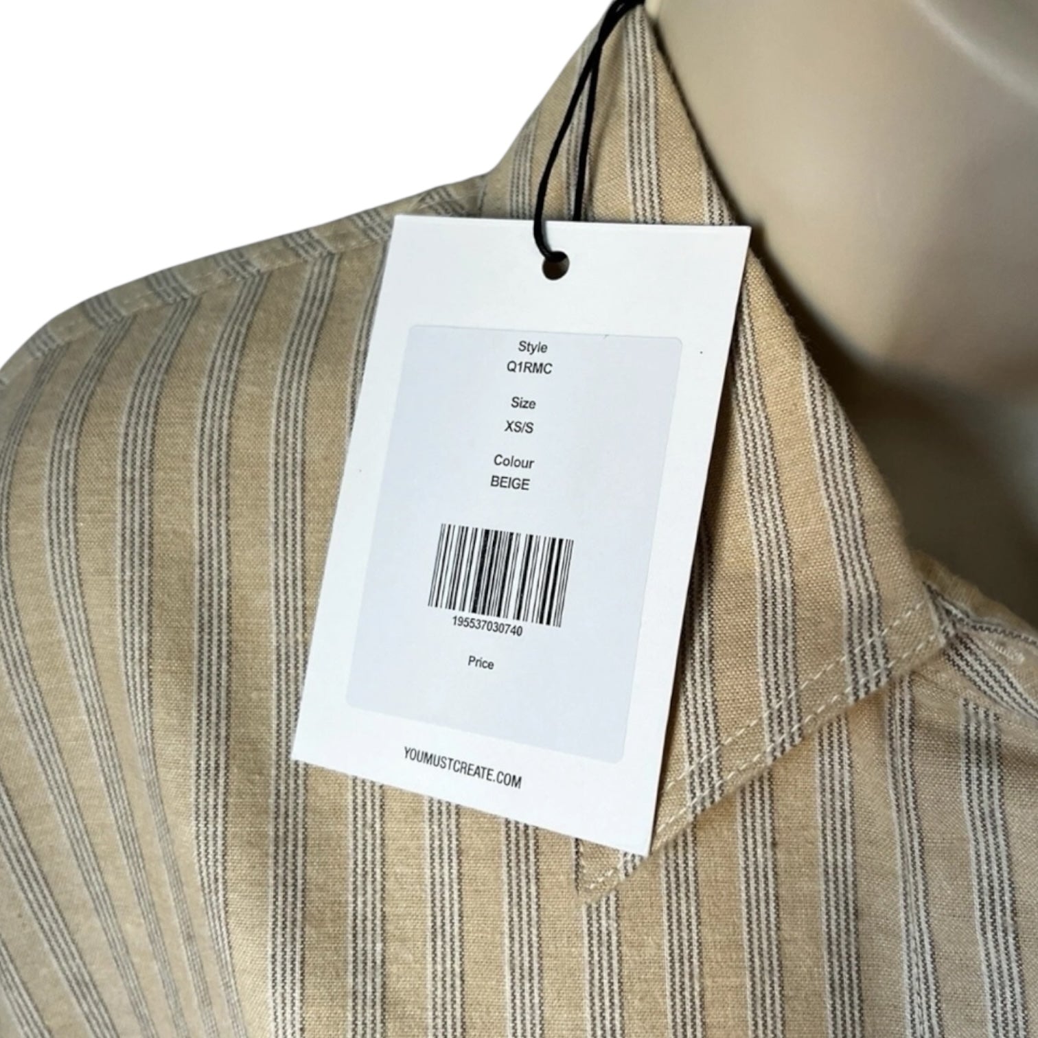 YMC Luna Tiered Linen Blend Shirt Dress – Striped, Size XS/S – pre-loved