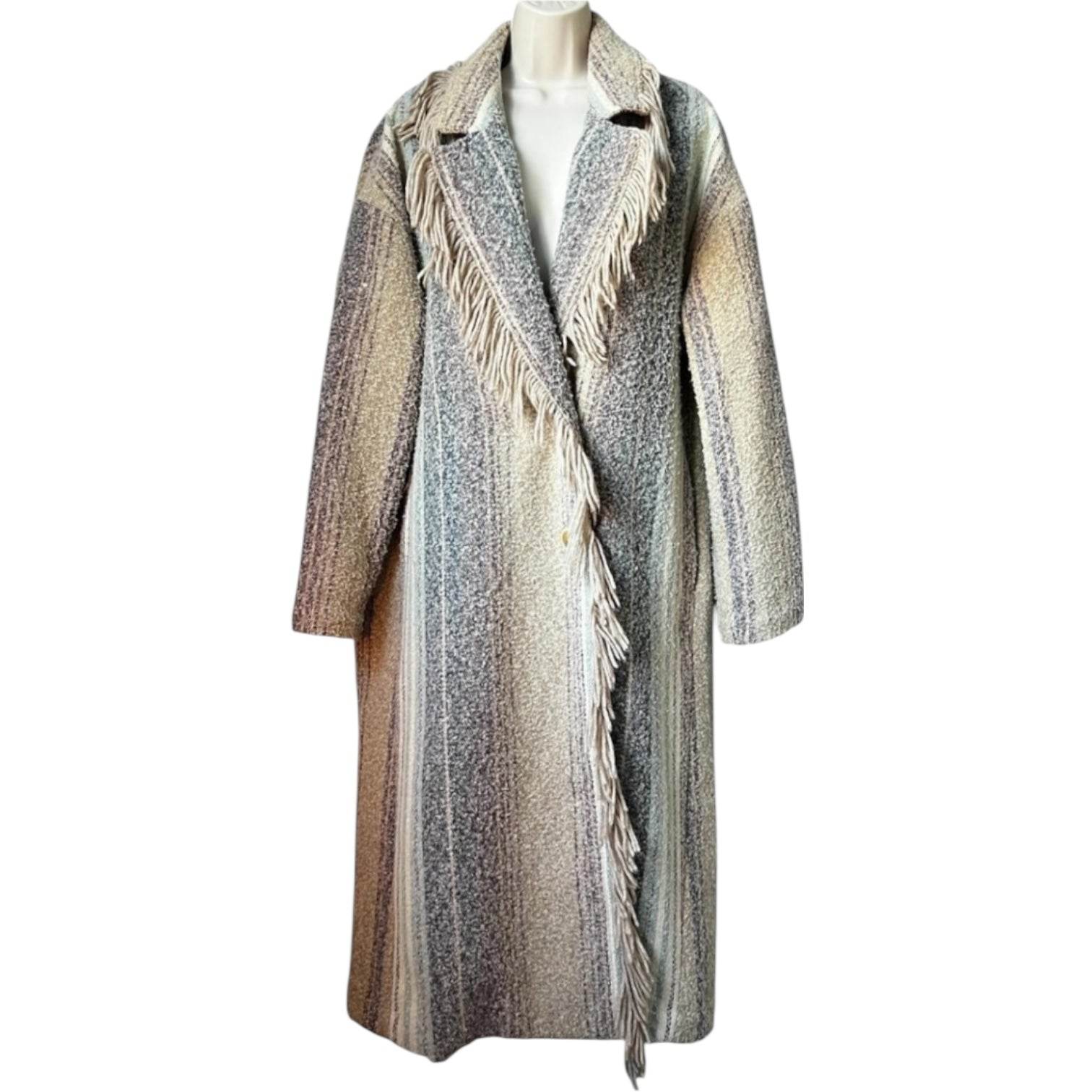 Free People Fringe Midi Coat – Oversized, XS/S – pre-loved