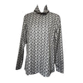 Alexa Chung Buckle Print Roll Neck Long Sleeve Top - L