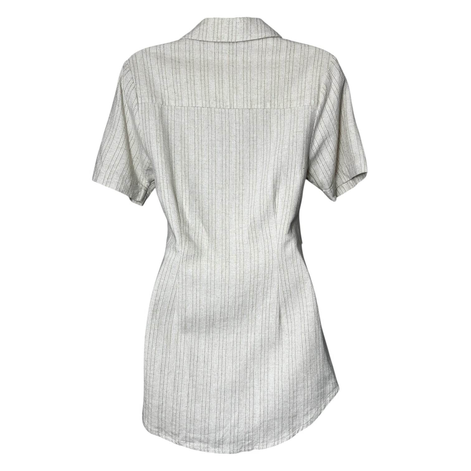 Holzweiler Tuva Linen Shirt – Asymmetric, Slim Fit, Natural Beige, Size XS – pre-loved