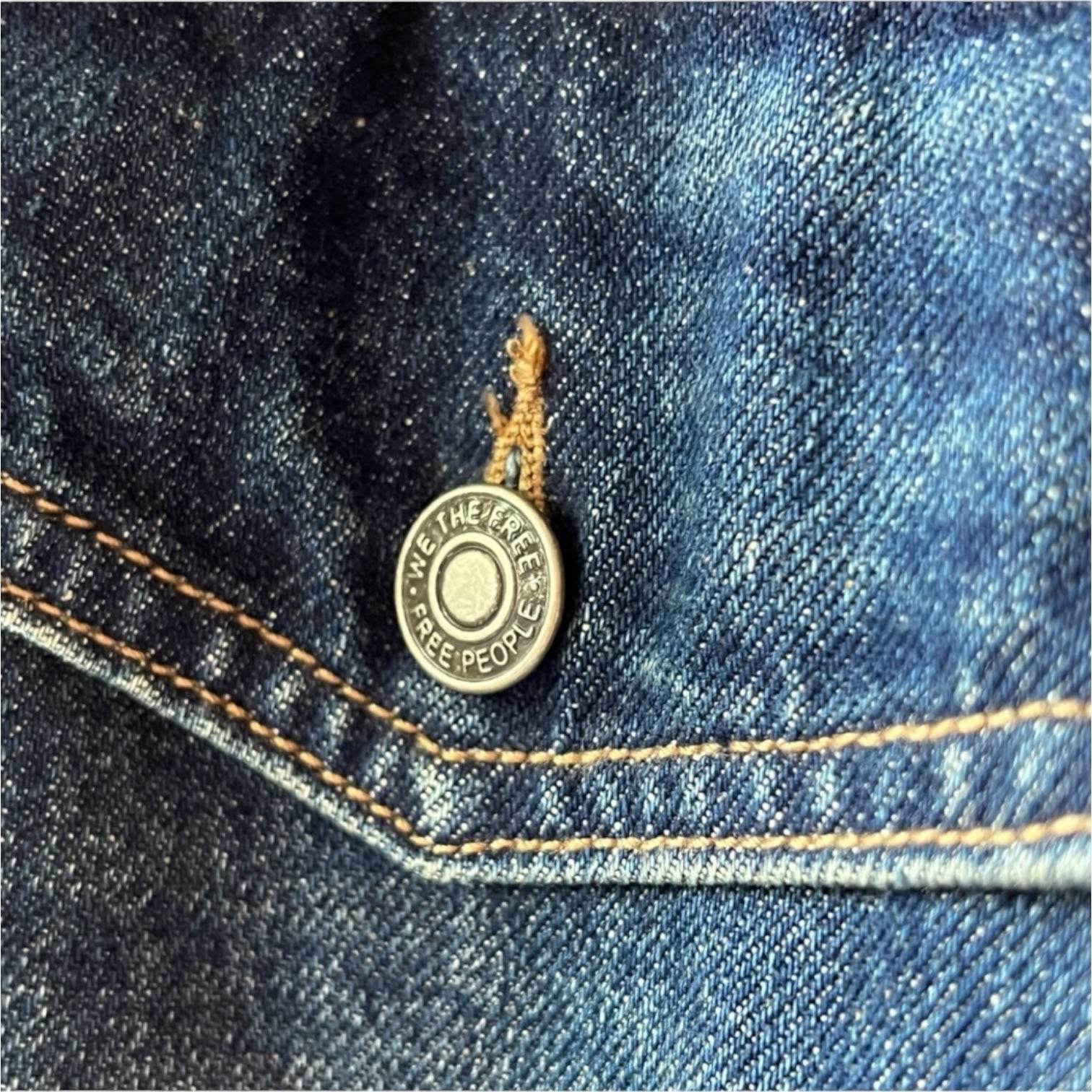 Free People Denim Sherpa Jacket – Oversized, Blue, Size M – pre-loved