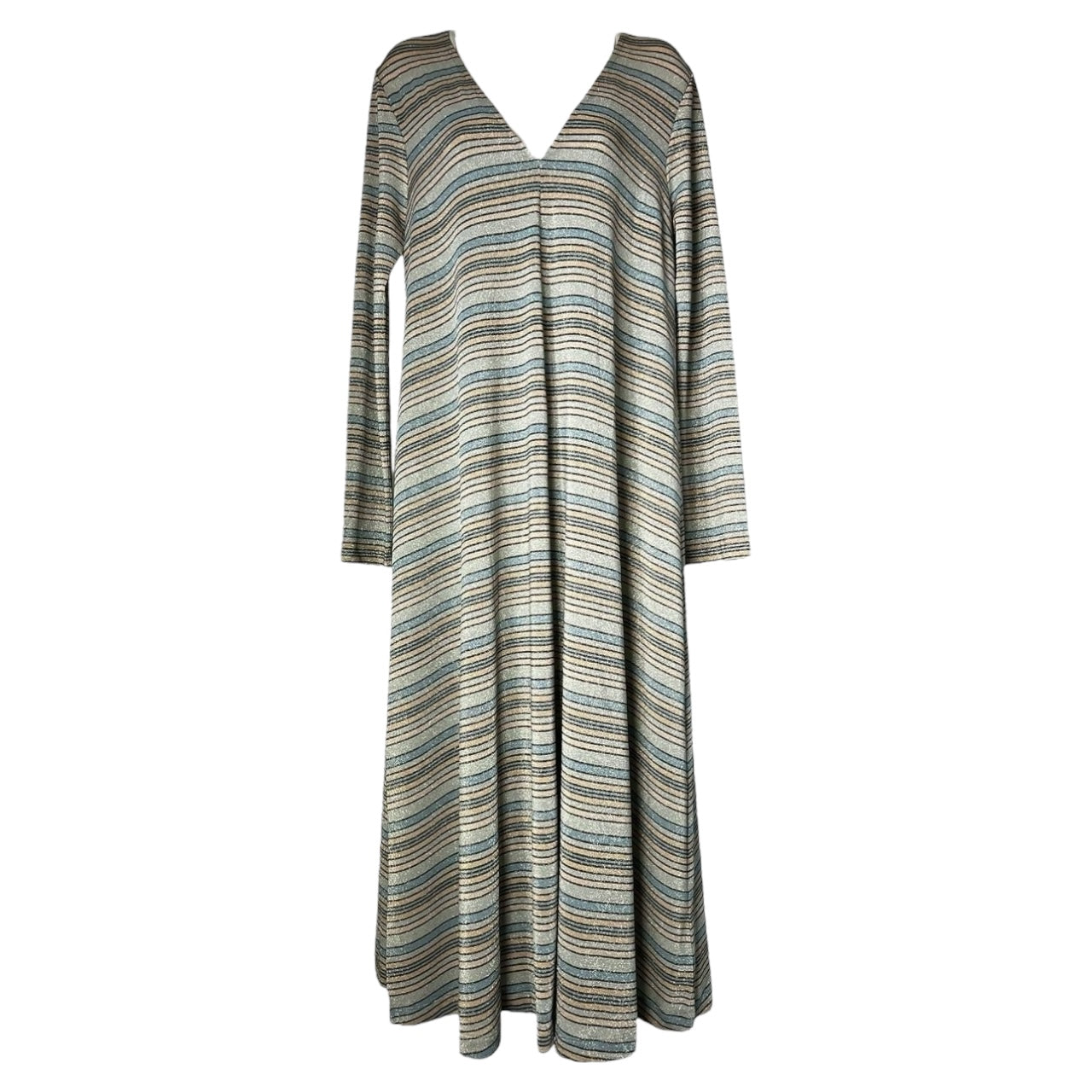 Stine Goya Metallic Stripe Relaxed Midi Dress – S