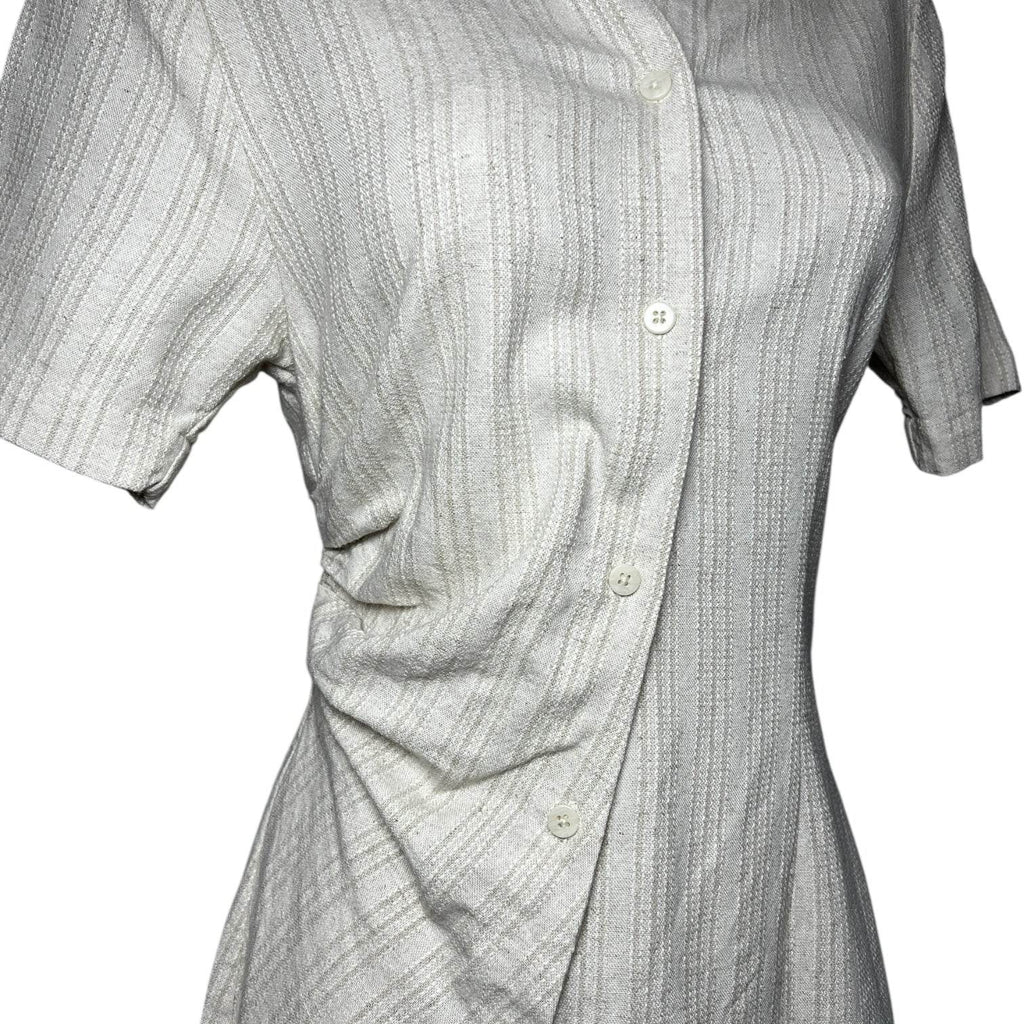 Holzweiler Tuva Linen Shirt – Asymmetric, Slim Fit, Natural Beige, Size XS – pre-loved