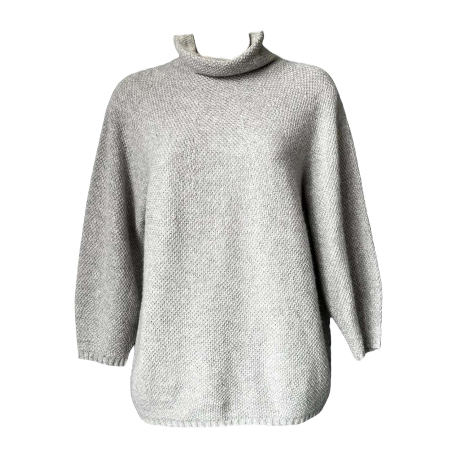 MaxMara Wool Cashmere High Neck Knit Jumper – Puff Sleeves, Relaxed Fit, XS – pre-loved