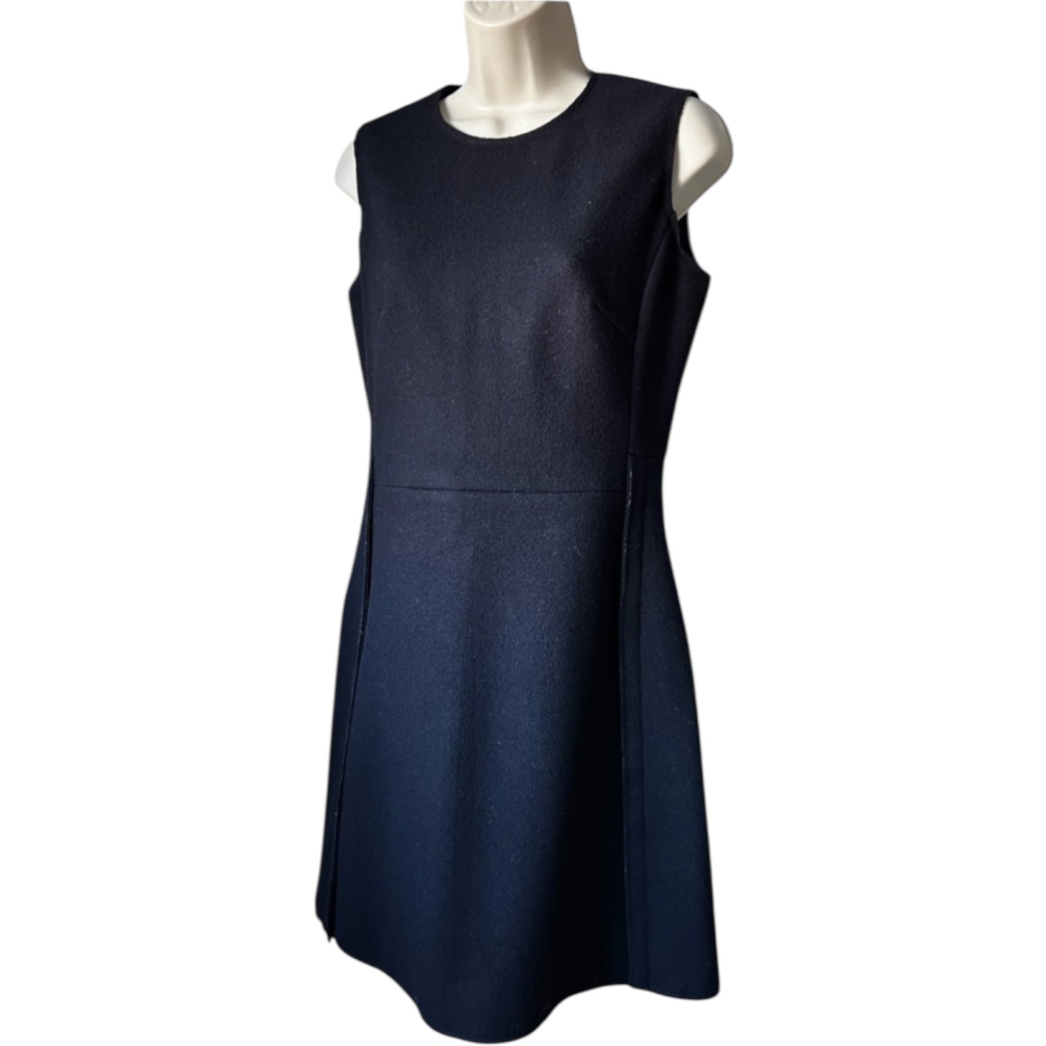 Victoria Beckham Wool Sleeveless Mini Dress – Raw Trim, Tailored, UK10 – pre-loved