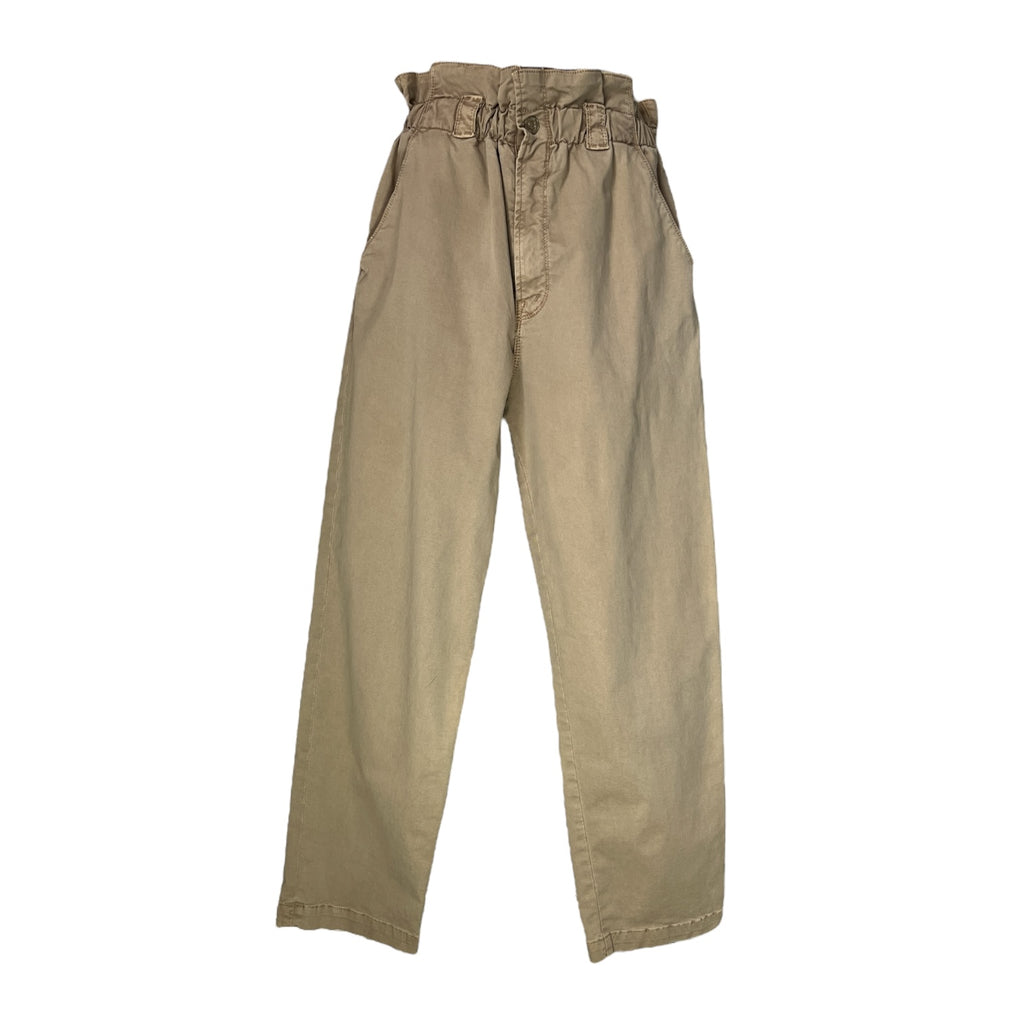 Mother The YOYO Ruffle Greaser Khaki Paperbag Crop Trousers – 28