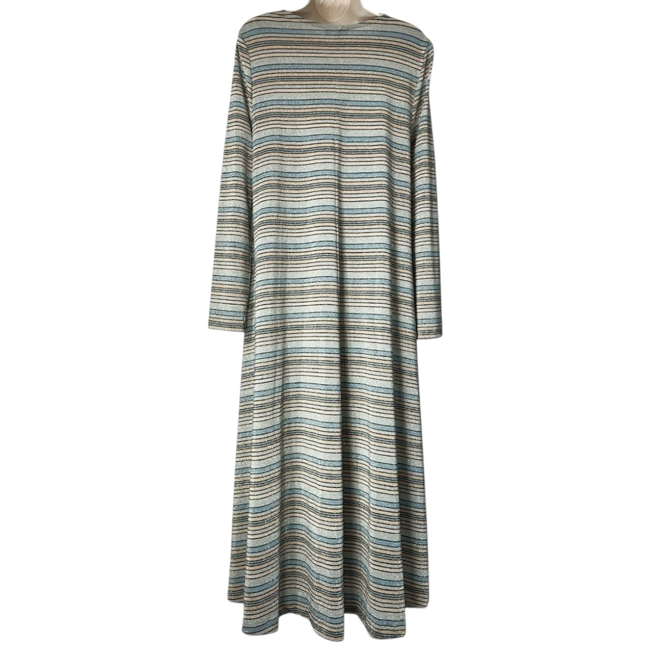 Stine Goya Metallic Stripe Relaxed Midi Dress – S