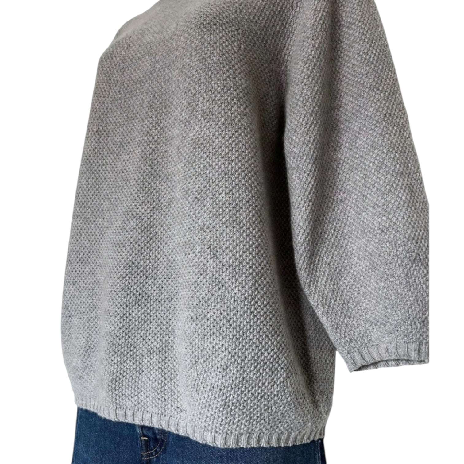 MaxMara Wool Cashmere High Neck Knit Jumper – Puff Sleeves, Relaxed Fit, XS – pre-loved