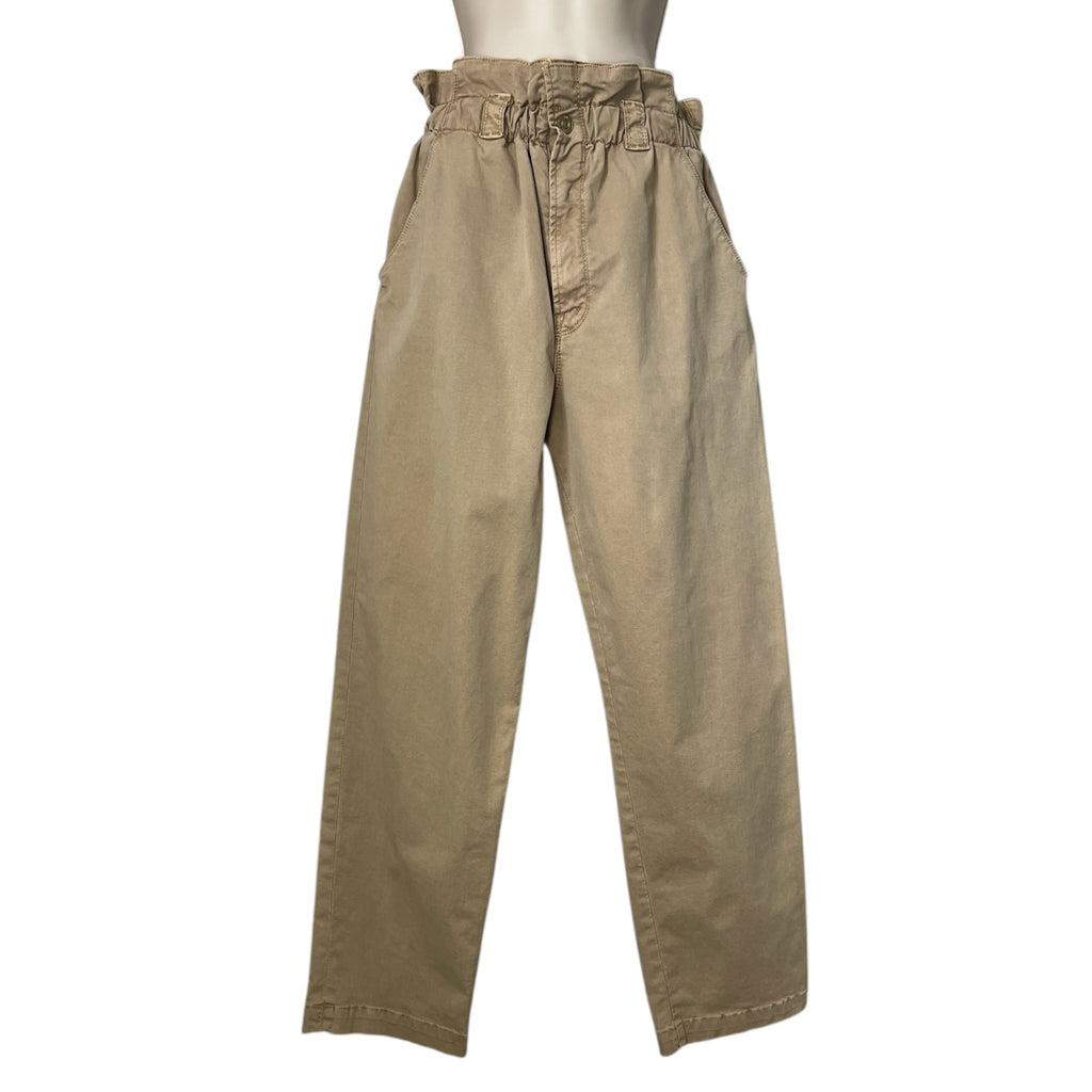 Mother The YOYO Ruffle Greaser Khaki Paperbag Crop Trousers – 28
