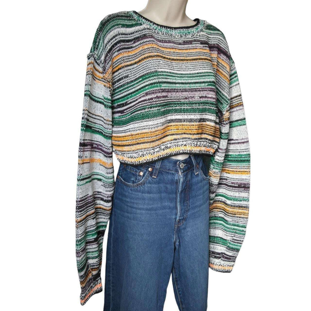 Miista Crochet Open Back Knit Jumper – Chunky Cotton Crop, S – pre-loved